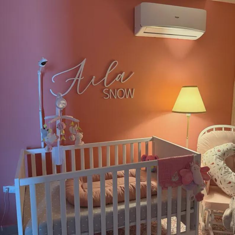 Nursery Name 3D Wood Sign / Cursive Name Laser Cut, Custom Name Feature Wall Art Script Font / Wood word cut out / Laser Cut Baby name, Gift image 13