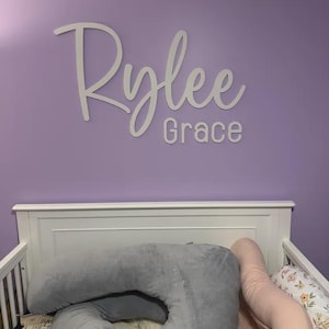 Nursery Name 3D Wood Sign / Cursive Name Laser Cut, Custom Name Feature Wall Art Script Font / Wood word cut out / Laser Cut Baby name, Gift image 15