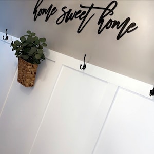 home sweet home 3D sign Wood Sign / Laser Cut Farmhouse Decor / entry way sign /Large word Feature Wall Art Cursive Words /wood word cut out