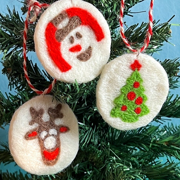 Mini Plushie Felted Pillsbury Christmas Cookie Ornaments