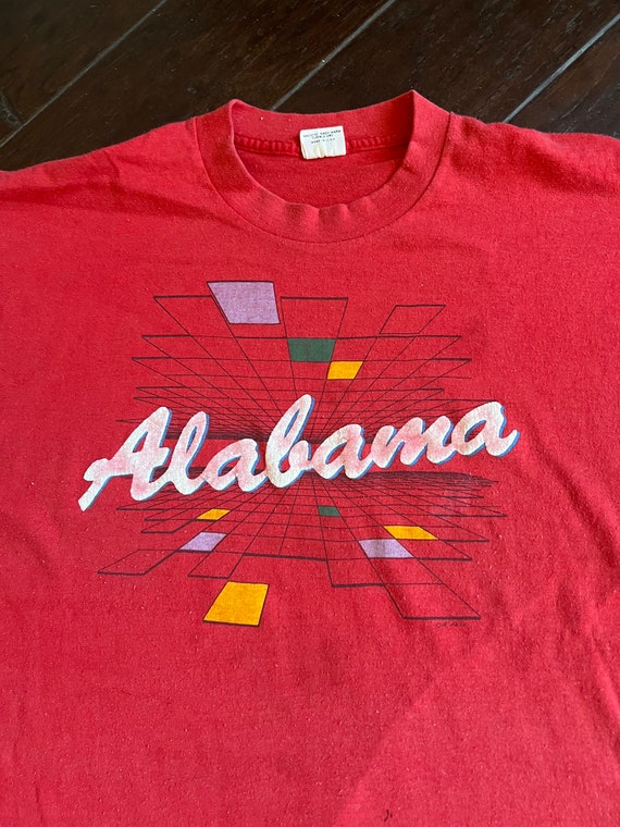 Vtg 80s Alabama Abstract Artsy Colorful Geometric… - image 2