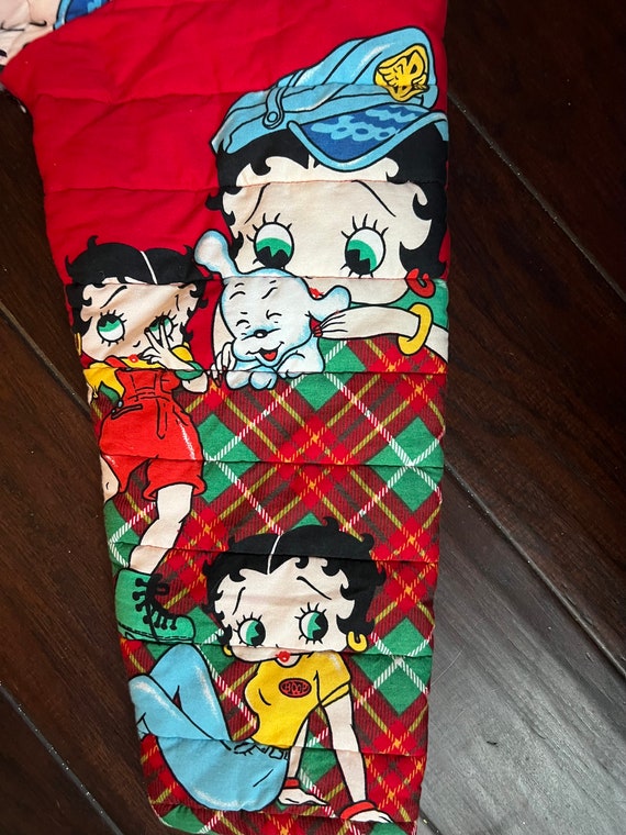 Betty Boop Quilted Red Green Plaid Robe - image 7
