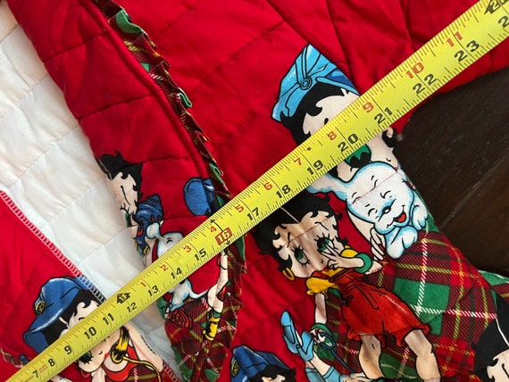 Betty Boop Quilted Red Green Plaid Robe - image 4