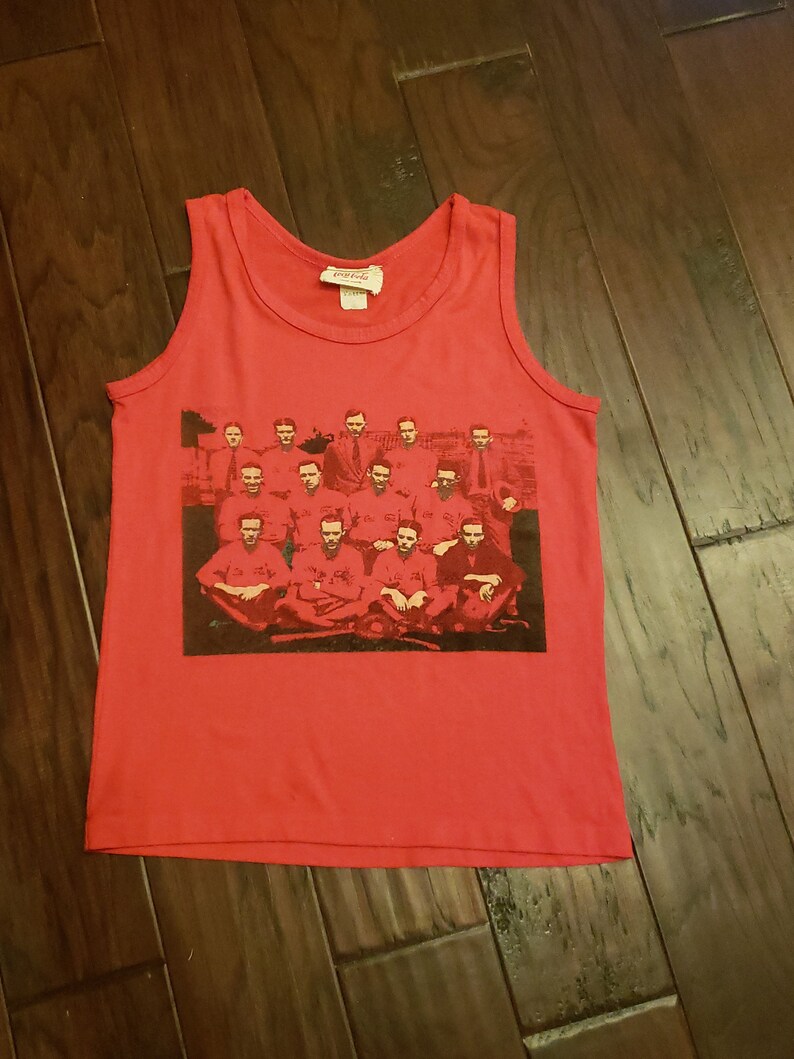 Vintage 80s Coca Cola Retro Pop Art Coke Brand Soft Drink Advertisement single stitch sleeveless tee t shirt