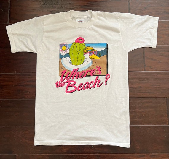 90s Where’s the Beach Cartoon Funny Duck Puff Pri… - image 1