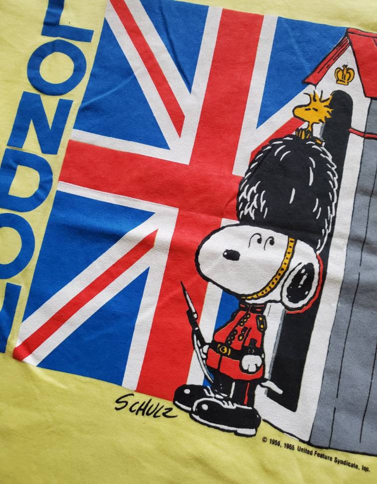 Vtg 90s Snoopy Peanuts British Flag Union Jack London England Etsy