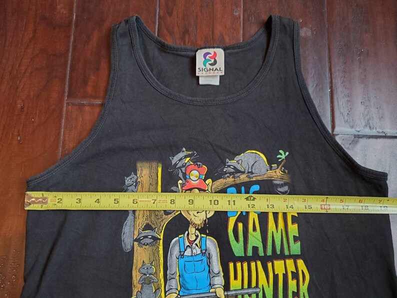 NOS vtg 90s Big Game Hunter Hunting Dogs Animals White Trash Hillbilly Funny Cartoon 1995 single stitch singlet t shirt