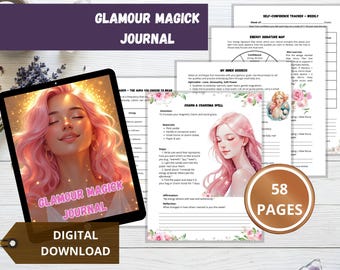 Glamour Magick Journal - 58-Page Printable Grimoire with Rituals, Spells, and Beauty Magick Practice Pages, PDF