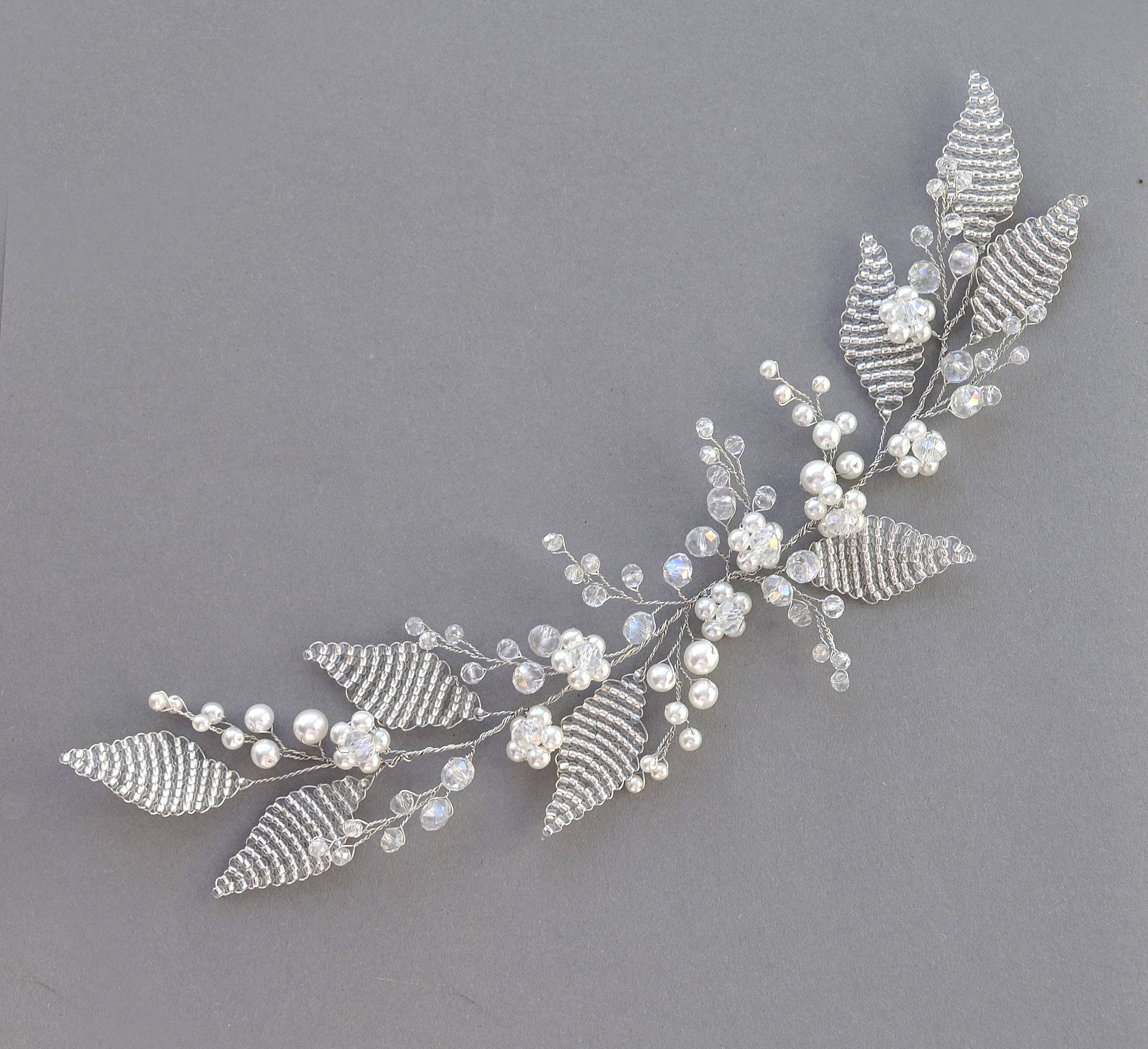 Bridal hair piece Wedding hair vine Wedding Flower headpiece Etsy