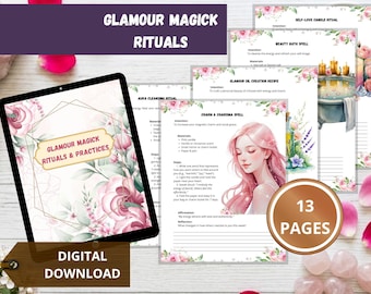 Glamour Magick Rituals - 12 Beauty and Confidence Spells for Grimoire and Daily Practice, Printable PDF