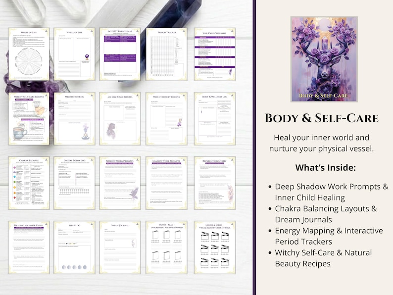 Witch Planner 2027 - 446-Page Grimoire Planner with Moon, Tarot, Runes, Spells and Sabbats, Hyperlinked PDF image 5