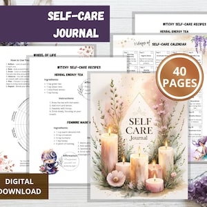 Self-Care Journal, Witchy Shadow Work, Moon Tracker & Daily Rituals Planner, Printable PDF