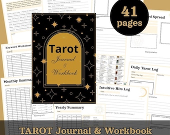 Afdrukbaar tarotdagboek en werkboek: spreads, spiekbriefjes en logboeken (pdf-download)