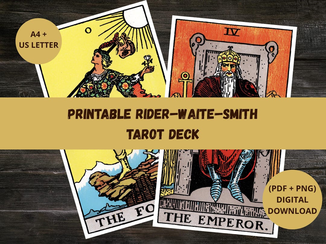 Printable Rider-waite-smith Tarot Deck | PDF & PNG Tarot Cards - Etsy