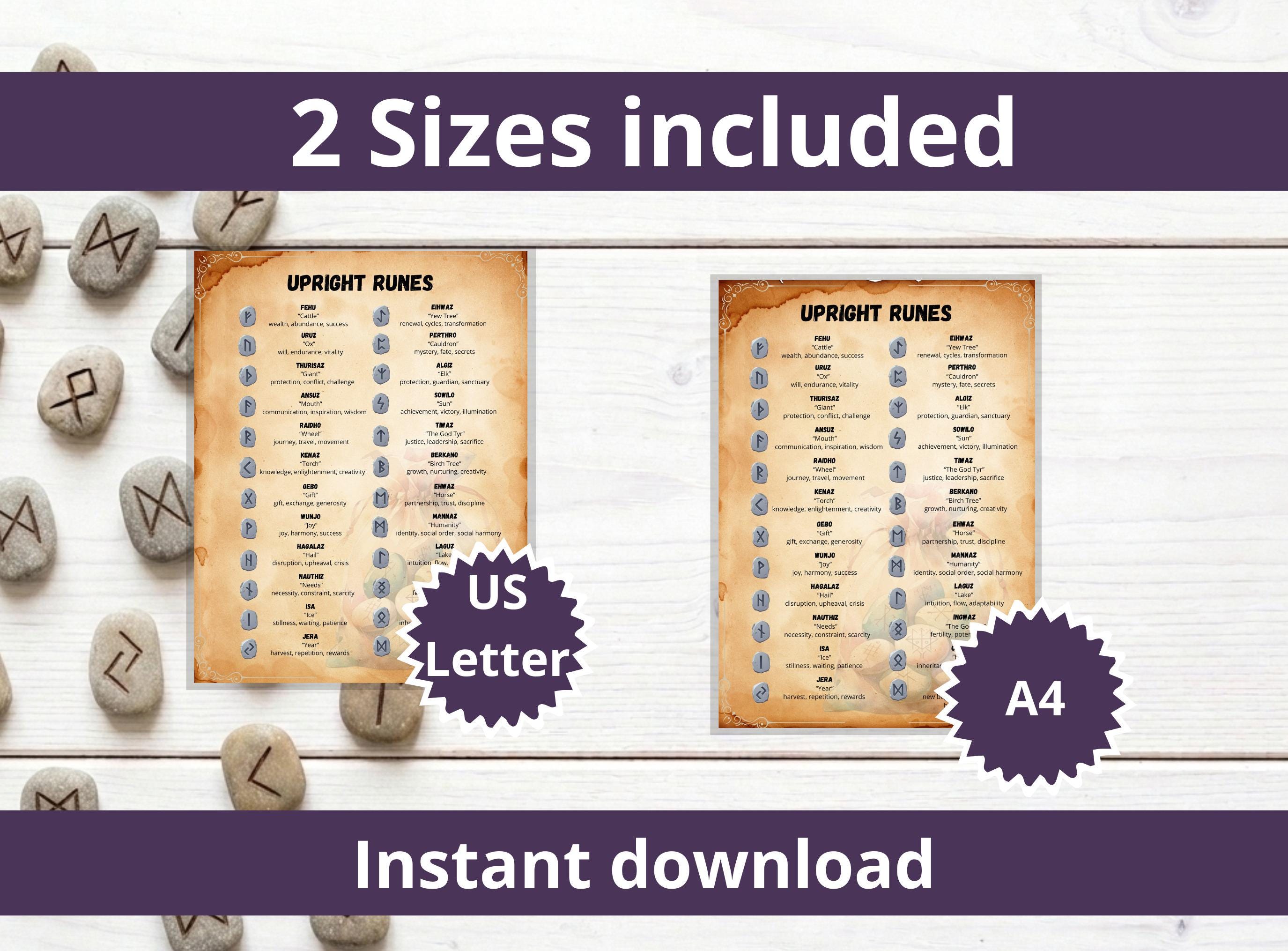 Elder Futhark Runes Cheat Sheet - Upright & Reversed Meanings With ...