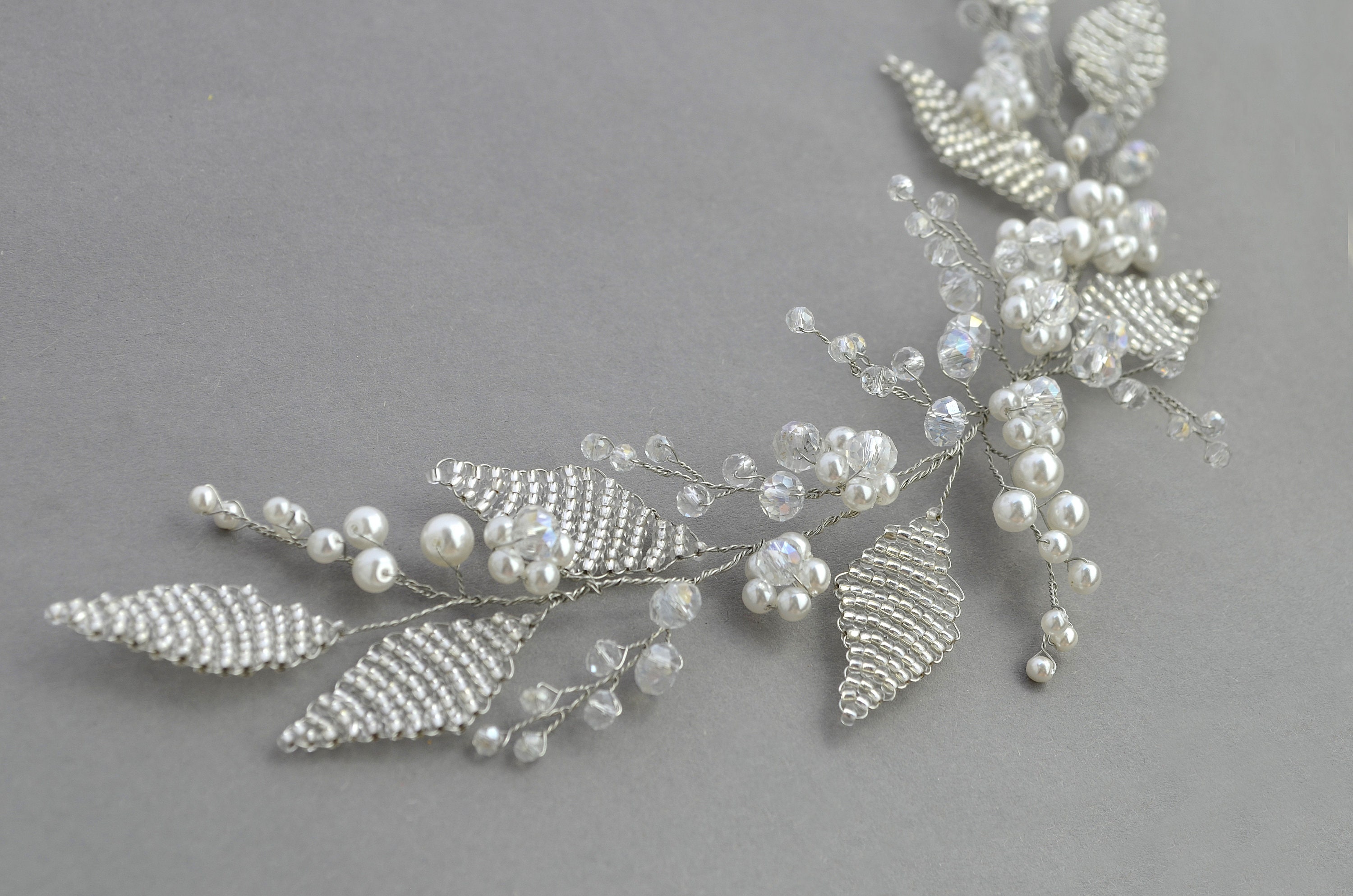 Bridal hair piece Wedding hair vine Wedding Flower headpiece Etsy