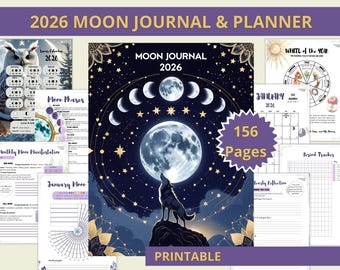 Planer księżycowy 2026 | Dziennik księżycowy, rytuały i zeszyt ćwiczeń astrologicznych (PDF)