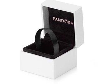 Pandora small box - black interior - charms, earrings, rings - 5x5x4cm