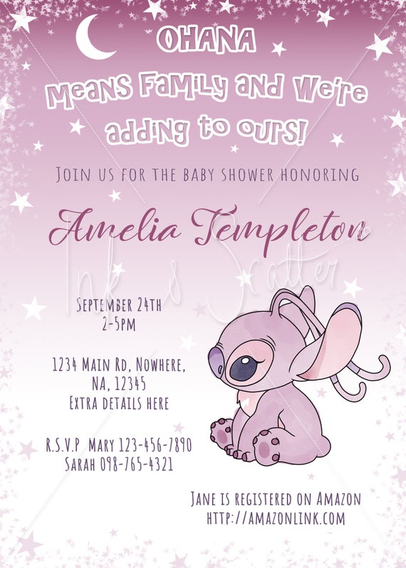 Angel Stitch Digital Invitation Customizable Template