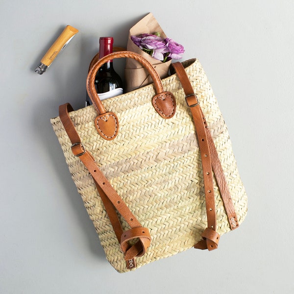 French Market Backpack, Woven Backpack,