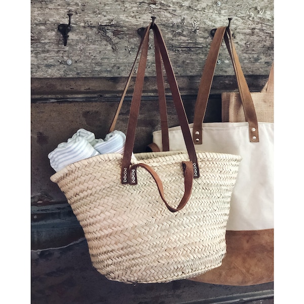 French Market Bag, Straw Bag, Moroccan Bag, Doum Bag, Beach bag, Day Bag