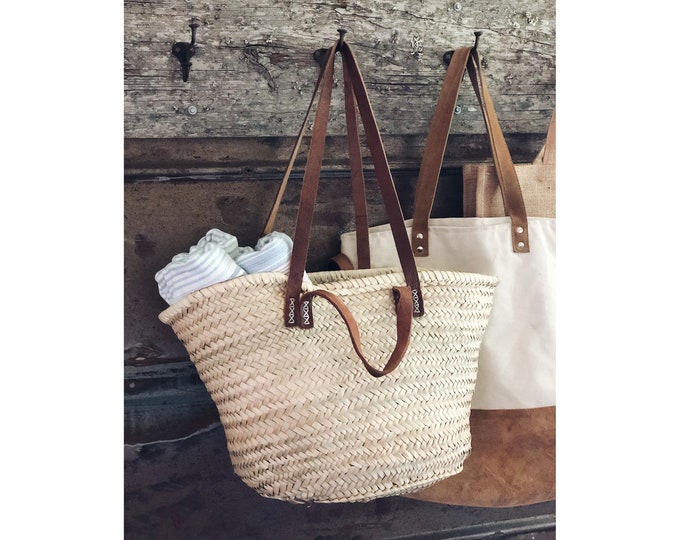 French Market Bag, Straw Bag, Moroccan Bag, Doum Bag, Beach bag, Day Bag