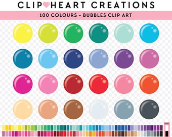 100 Bubbles Digital Clip Art, Commercial Use Instant Download PNG Bubble Digital Clip Art, Rainbow Bubble Planner Clip Art, Sticker Clipart