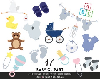 Bébé Clip Art, utilisation commerciale téléchargement instantané PNG nouveau bébé numérique Clip Art, nouveau bébé Scrapbooking planificateur numérique Clipart
