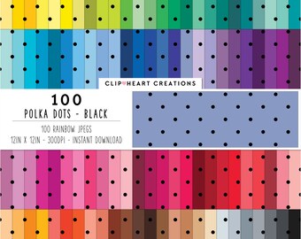 100 Polka Dot Digtial Paper, Commercial Use Instant Download Seamless Polka Dotted Digital Paper, Polka Dots Planner Paper