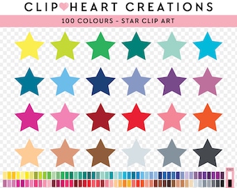 100 Stars Clip Art, Commercial Use Instant Download Star Graphic Clip Art Pack, Star  Scrapbooking Planner Clip Art Pack