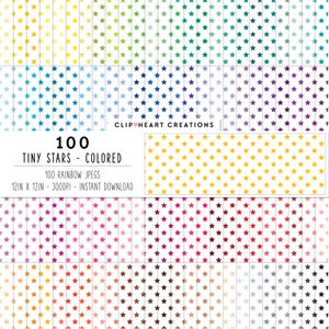100 sterren kleine patroon digitale papieren, commercieel gebruik naadloze sterren digitale papier Pack, kleine ster patroon scrapbooking planner papers