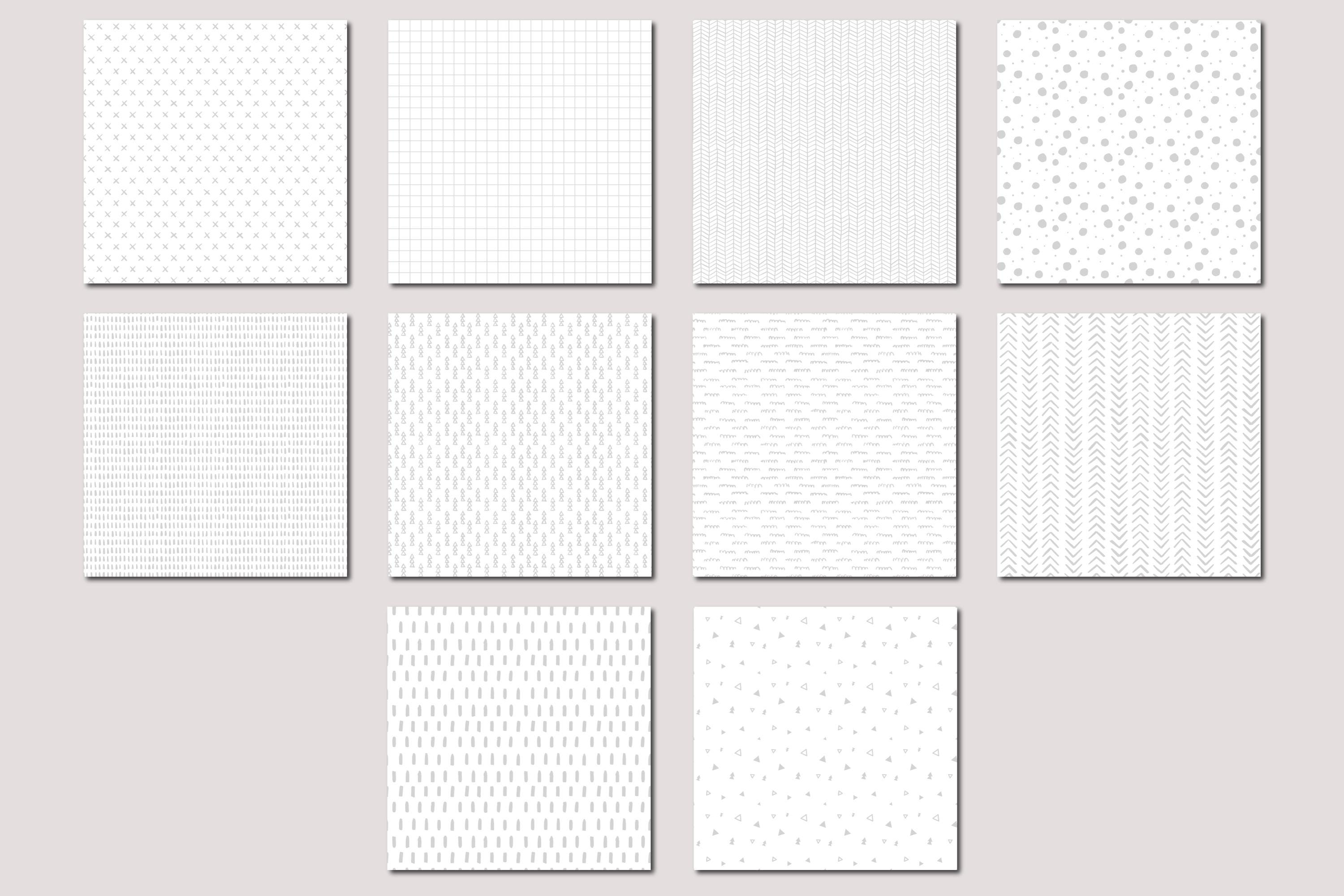 Grey Doodle Seamless Digital Papers, Commercial Use Instant Download ...