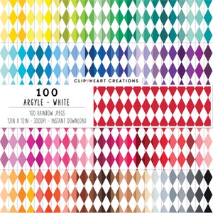 100 Argyle patroon digitaal papier Pack, commercieel gebruik naadloze Argyle digitale papers, Harlequin Diamond patroon planner papier