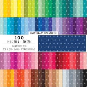 100 plusteken patroon digitale papieren, commercieel gebruik naadloos getint kruispatroon digitaal papier, plus teken scrapbooking planner papier