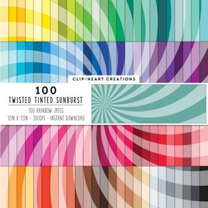 100 documenti digitali Twisted Sunburst, download istantaneo per uso commerciale documenti digitali modello Sunburst, carta pianificatore digitale Twisted Starbust