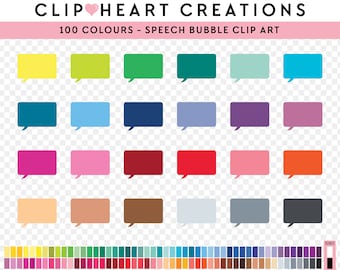 100 Speech Bubble Clip Art, Commercial Use Instant Download PNG Speech Bubble Digital Clip Art, Rainbow Speech Bubble Planner Clipart