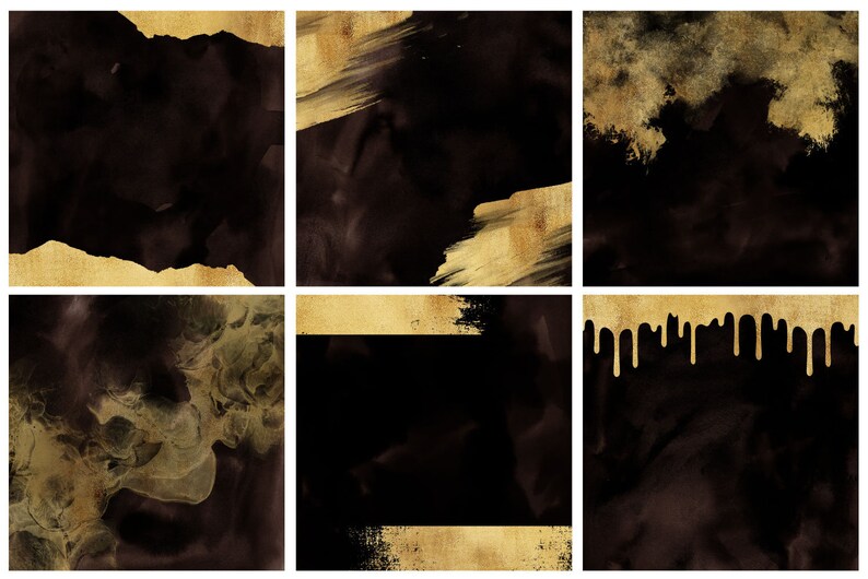 Commercial Use Instant Download Foil Digital Paper Watercolor Papers Brown /& Gold Watercolor and Foil Digital Papers