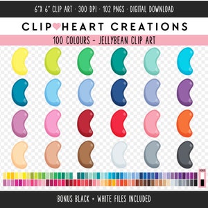 100 Jellybean illustraties, commercieel gebruik Instant Download PNG digitale Jelly Bean illustraties, Jellybean zoete snoep planner illustraties