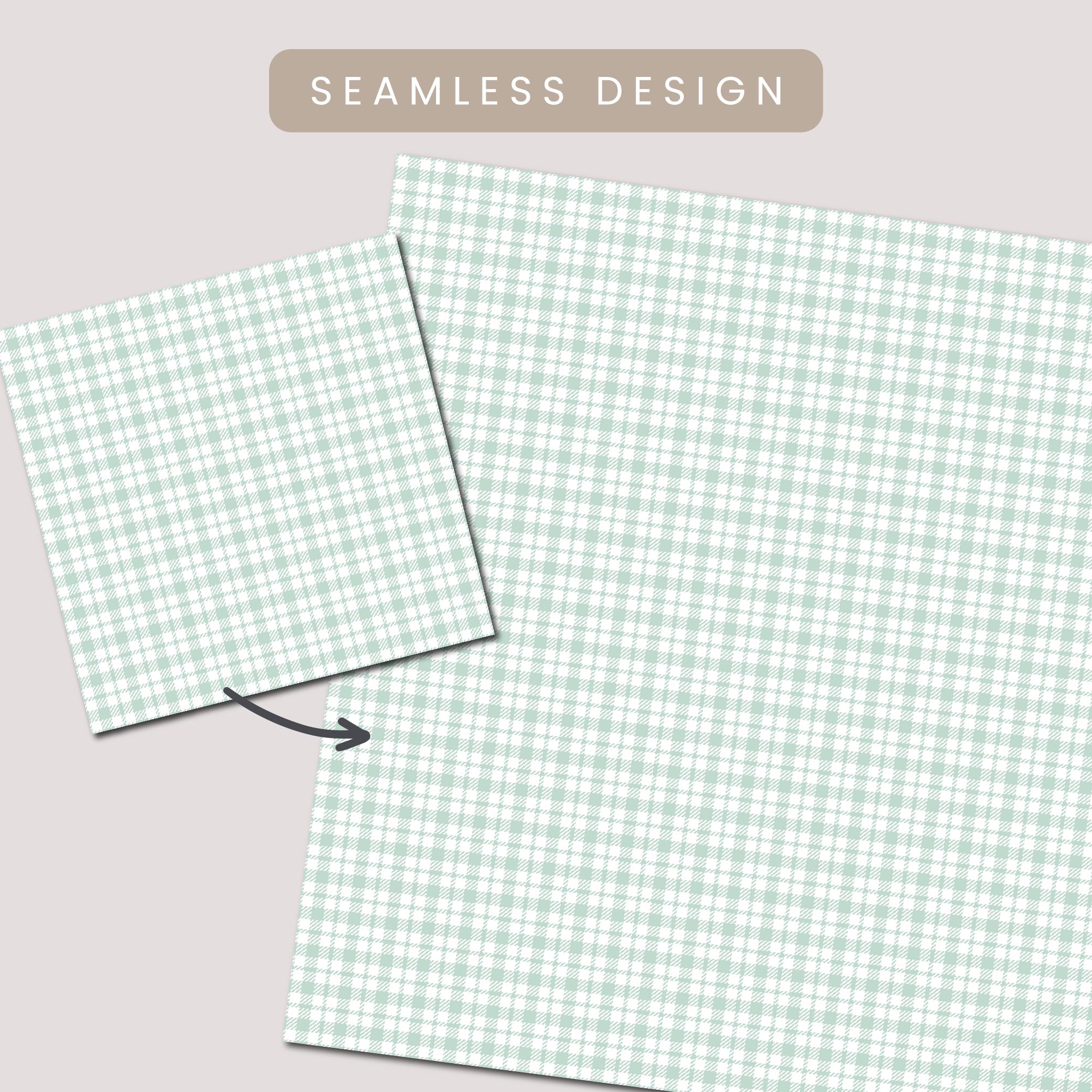 Green Buffalo Plaid Digital Paper Set, Seamless Lumberjack Plaid Papers ...
