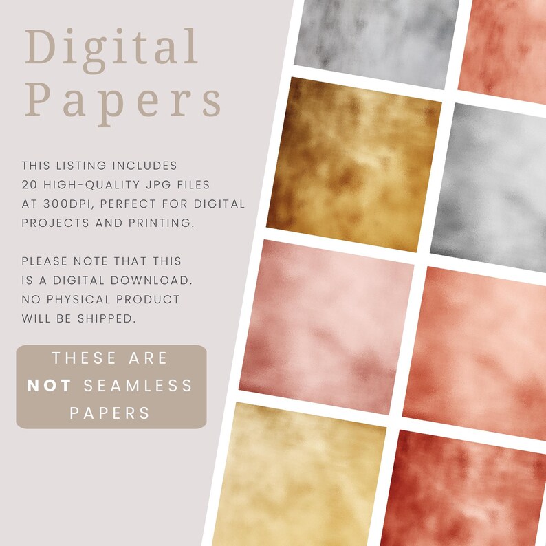 Metallic Foil Digital Papers, Commercial Use Instant Download Foil ...
