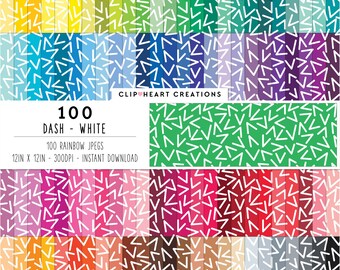 100 Dash Pattern Digital Paper Digital Paper Pack, Commercial Use Instant Download Seamless White Confetti Digital Planner Paper