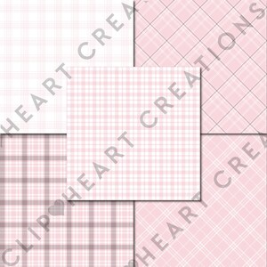 Pink Buffalo Plaid Digital Paper Set, Seamless Lumberjack Plaid Papers ...