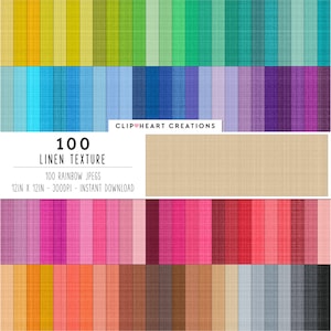 100 carte digitali con texture in lino, download istantaneo per uso commerciale. Carte digitali in lino arcobaleno senza cuciture, carte per pianificatore digitale in lino