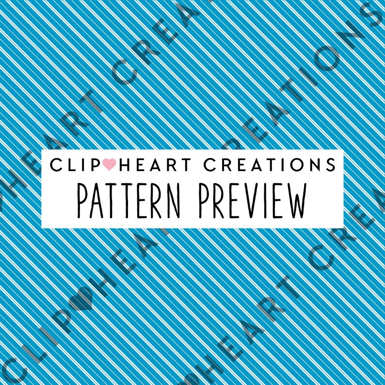 Puede incluir: Un patr&oacute;n de rayas azules y blancas con el texto "Clip Heart Creations Pattern Preview" en el centro.