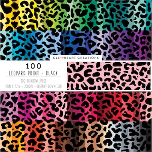100 Leopard Print Muster Digital Papiere, Kommerzielle Nutzung Nahtlose Animal Print Papier Pack, Leopard Print Planer Scrapbooking Papiere