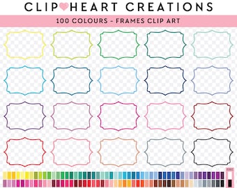 100 Bracket Frame Digital Clip Art, Commercial Use Instant Download PNG Rainbow Frames Digital Clip Art, Frame Planner Scrapbooking Clipart