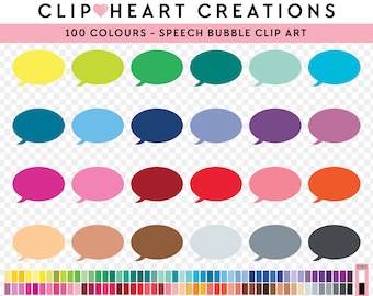 100 Speech Bubble Clip Art, Commercial Use Instant Download PNG Speech Bubble Digital Clip Art, Rainbow Speech Bubble Planner Clipart
