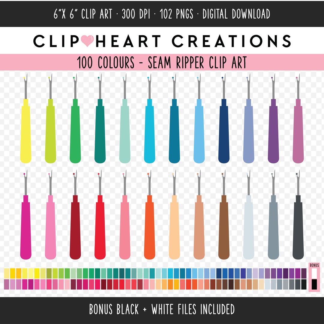 100 Seam Ripper Clip Art, Commercial Use Instant Download PNG Sewing ...