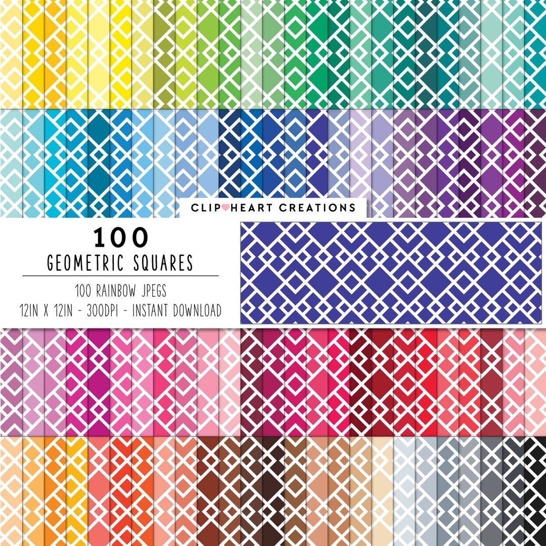 100 Geometric Pattern Digital Papers, Commercial Use Instant Download ...