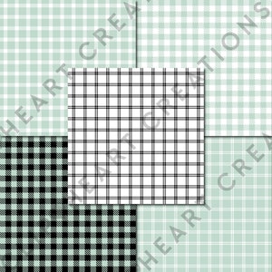 Green Buffalo Plaid Digital Paper Set, Seamless Lumberjack Plaid Papers ...